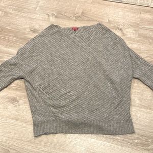 Jennifer Lopez Gray Swoop Neck Sweater